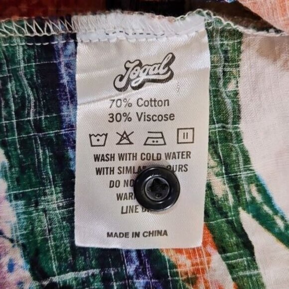 Jogal Hawaiian Shirt Men's XXL Abstract Art Cotton Viscose Button Up Resortwear - Picture 14 of 15